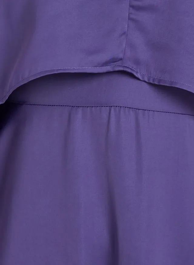 Satin Cape Sleeve Maxi Dress Purple – image 4