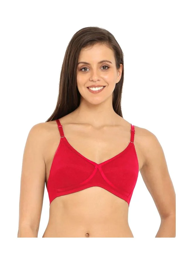 1242 Women’s Wire-free Non-Padded Cotton Bra Red