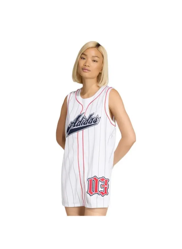 Adidas Originals Women's Loose Fit Mini Dress - White / Night Indigo