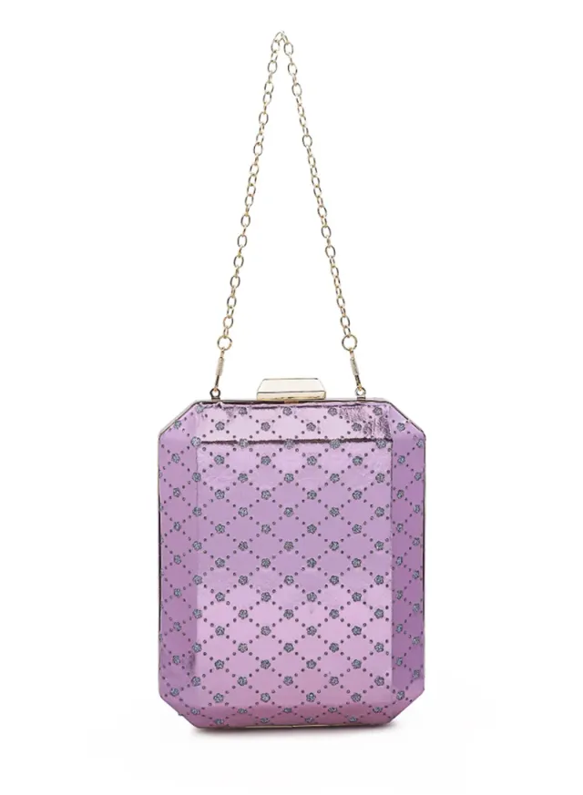 Metallic Cut Out Clutch Pink