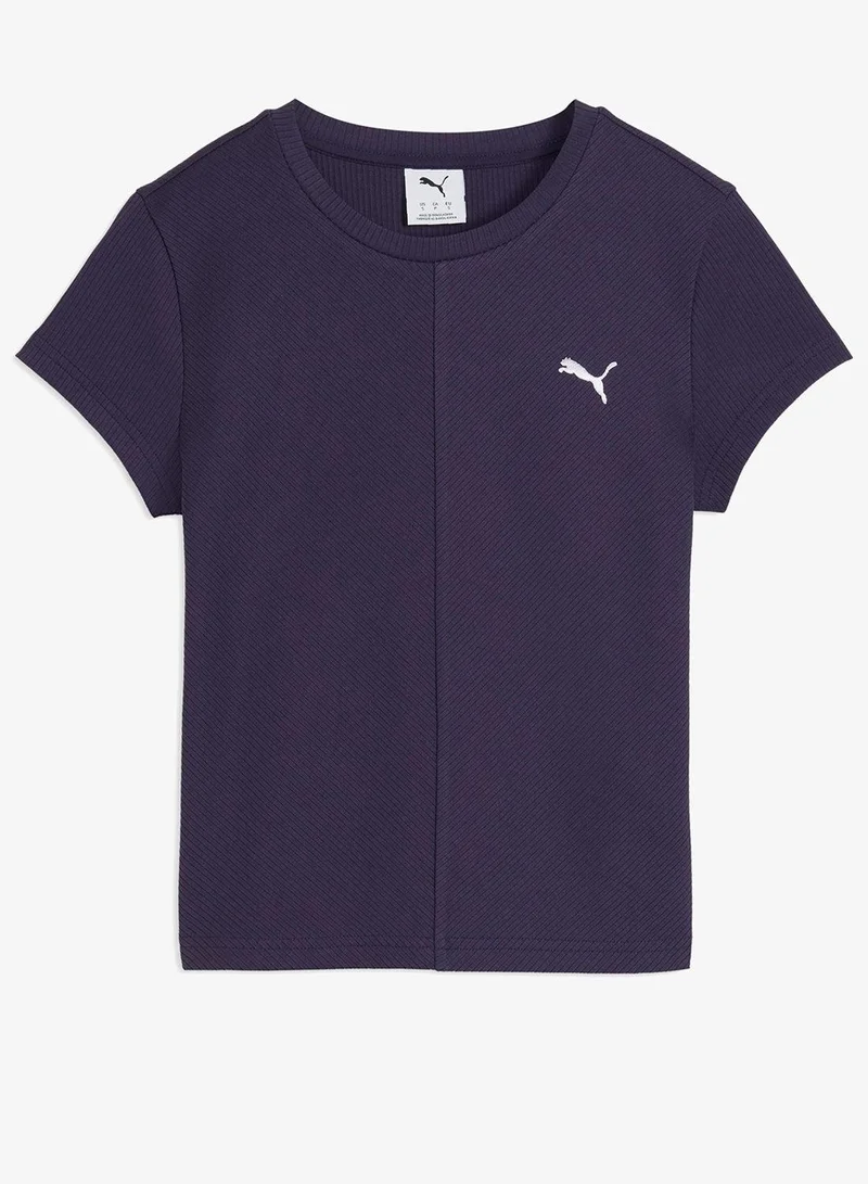 Essential Ribbed T-Shirt Deep Plum