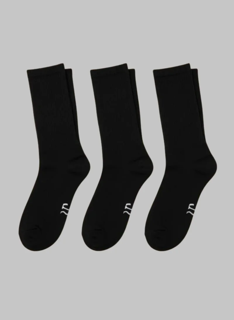 3-Pack Premium Crew Socks Black
