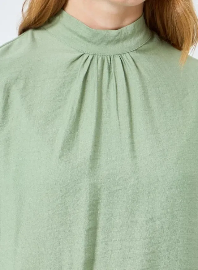 Women's Green Viscose High Neck Top and Pants Co-Ord Set – image 4