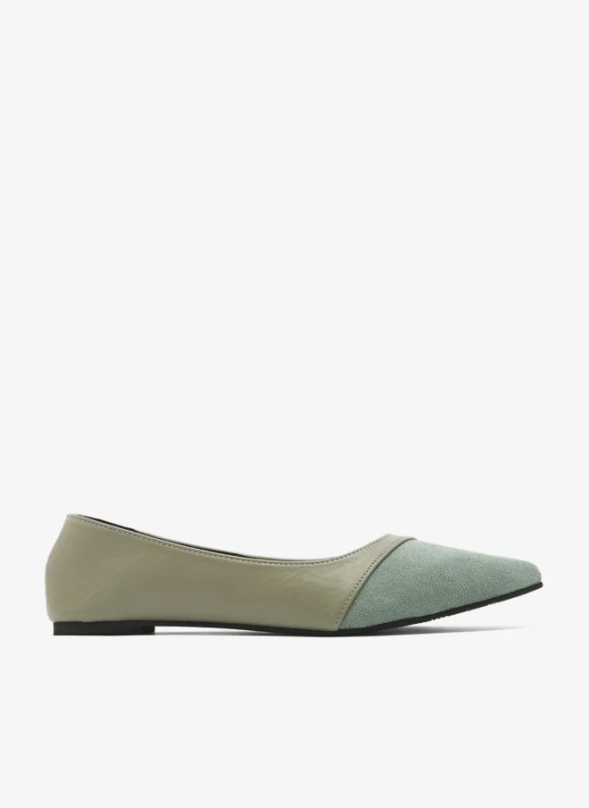 Two Tone Suede Ballet Flats Blue