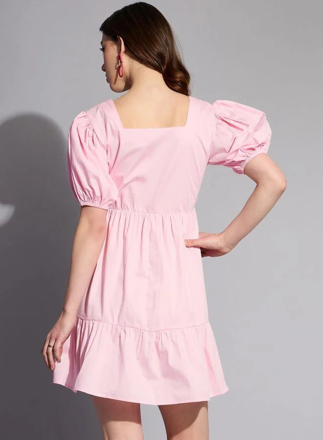 فستان Babydoll نسائي كاجوال وردي فاتح