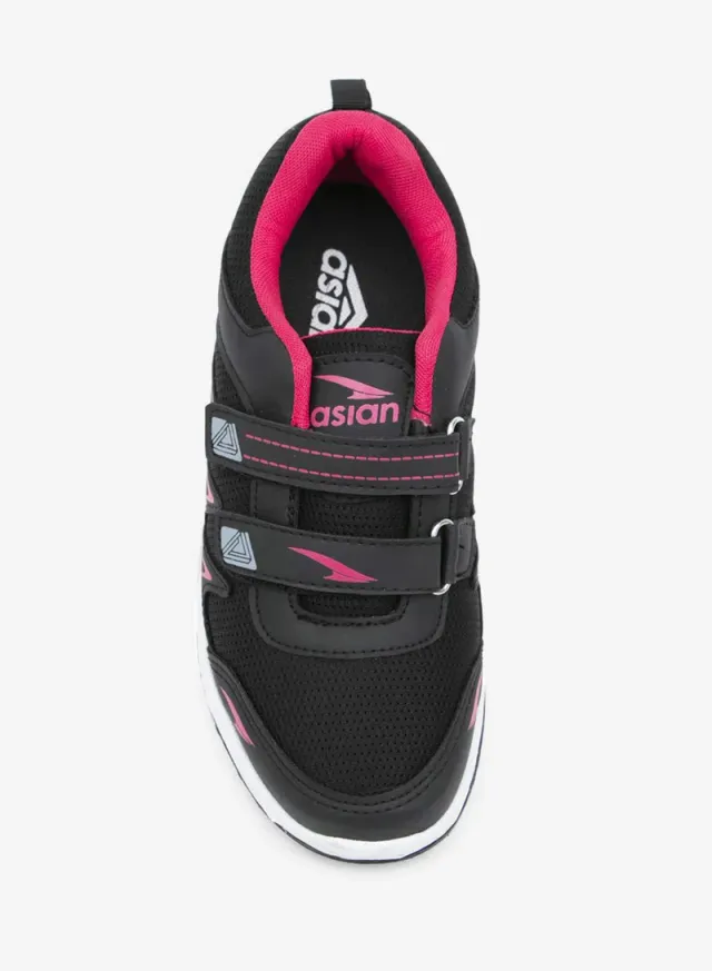 Black Lightweight Running Shoes for Women with Hook and Loop Closure – image 6