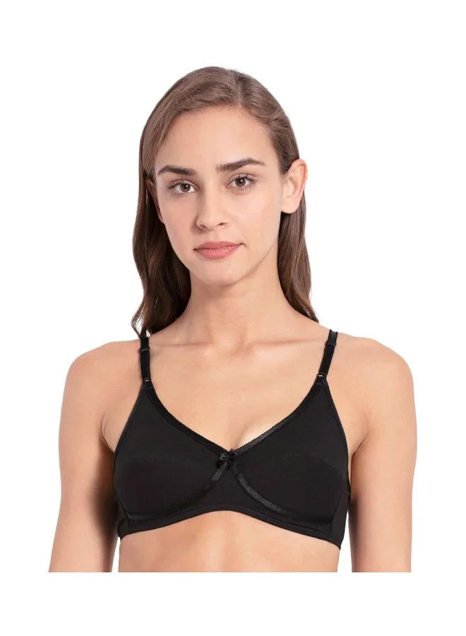 1242 Women's Cotton Stretch Crossover Everyday Bra - Black