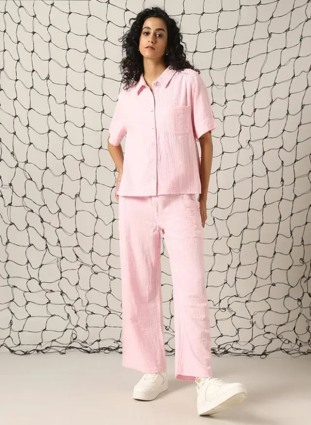 Self Design Double Cloth Pure Cotton Shirt With Trouser – image 2