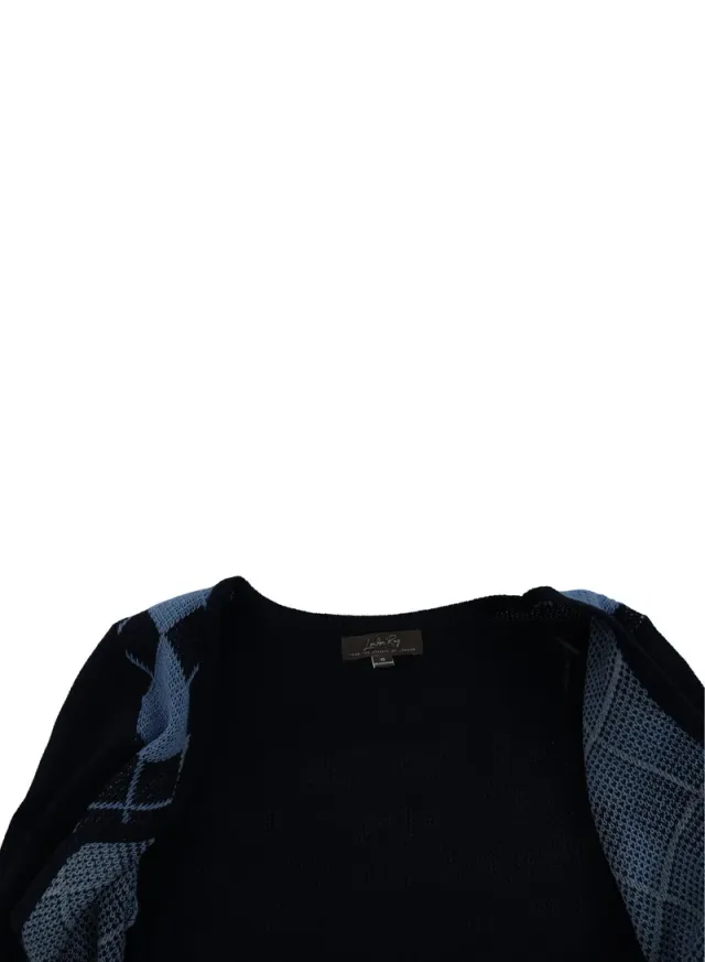Argyle Check Cardigan Grey – image 7