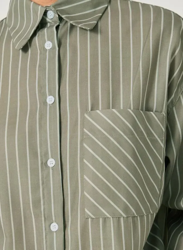 Styli Striped Long Sleeve Oversized Shirt – image 6