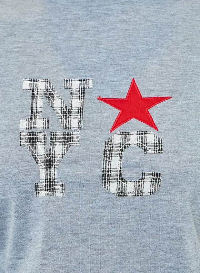 Ruched Graphic T-Shirt Grey – image 4