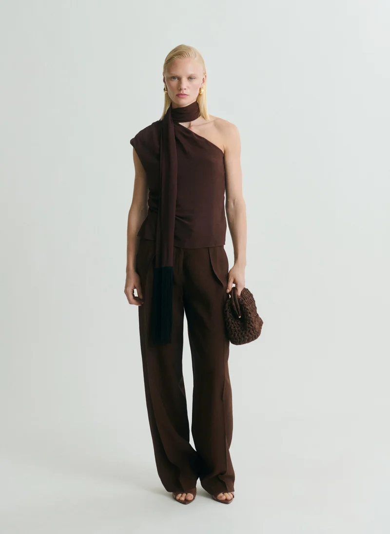 Pleated Trousers Brown