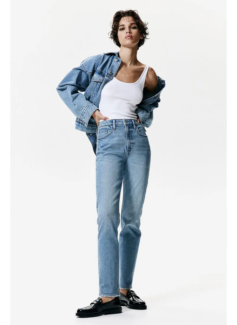 High-Rise Slim Straight Ankle Jeans