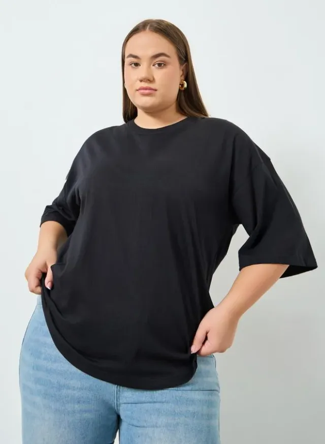 Plus Size Oversized T-Shirt Black