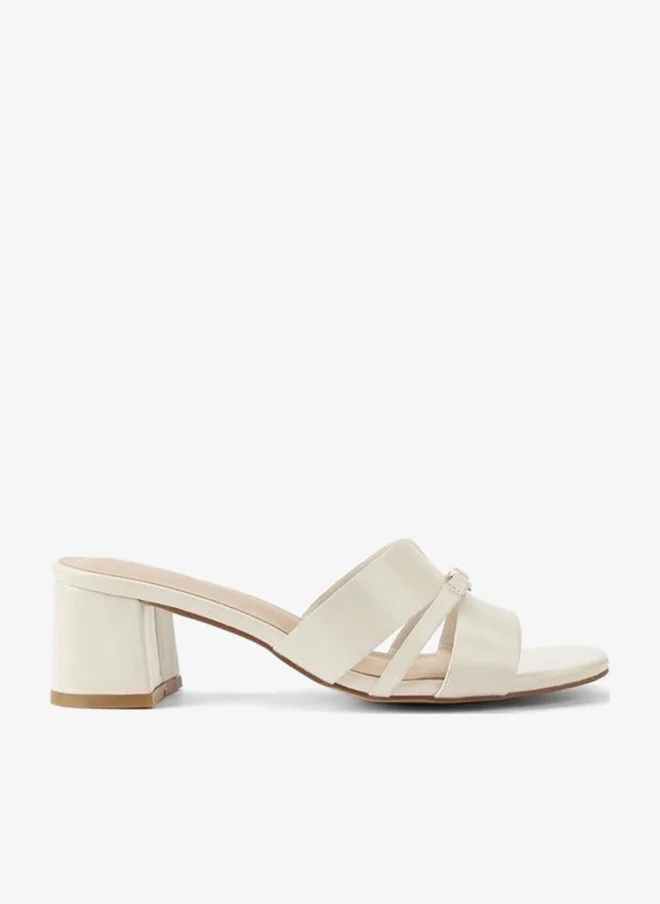 Flora Bella Women's Block Heel Slip-On Sandals Cream