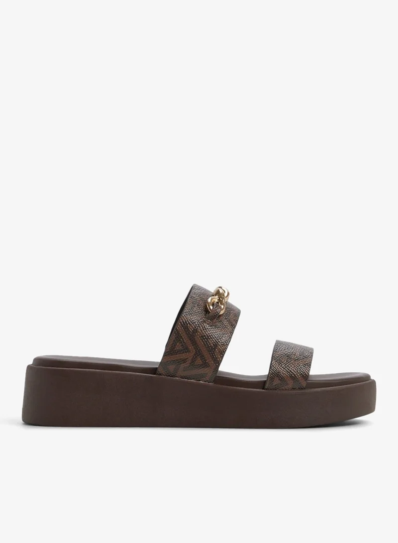 HALAMAEVER Open Toe Wedge Sandals Dark Brown