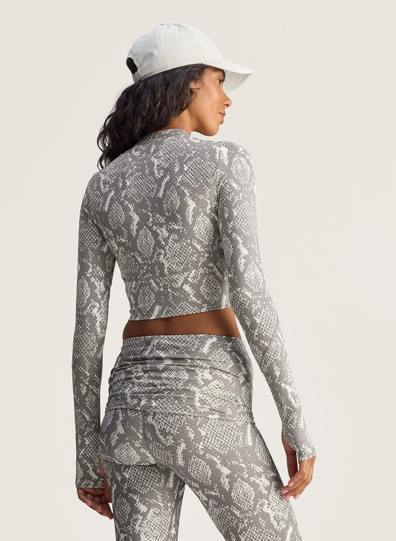 Essential Logo Cropped T-Shirt Silver