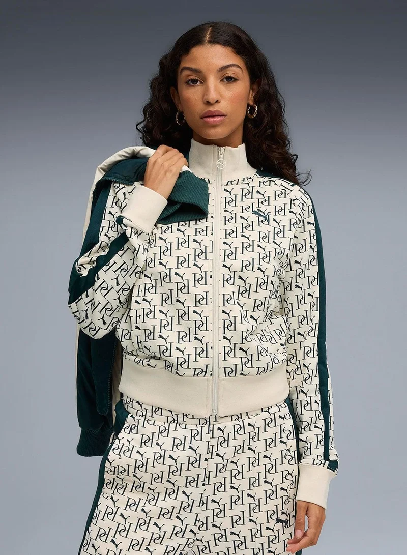 T7 All-Over-Print Track Jacket Beige