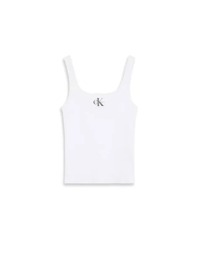 بلوزة سليم مضلعة بدون أكمام من القطن – صورة 6
