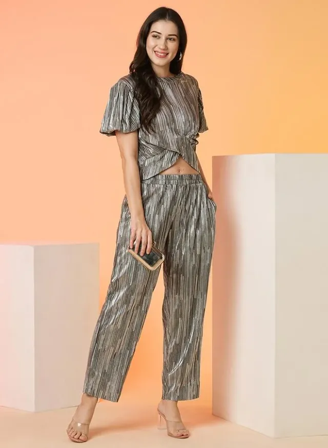 Globus Striped Twist Top & Trousers Co-ord Set – image 6