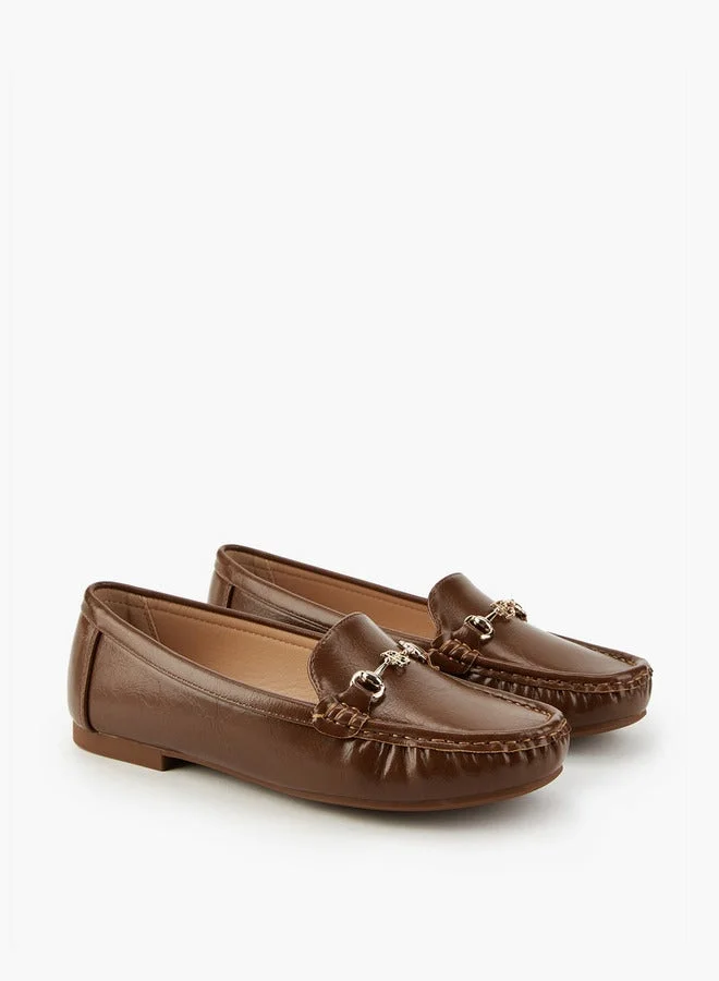 حذاء لوفر كاجوال سادة بلمسة معدنية