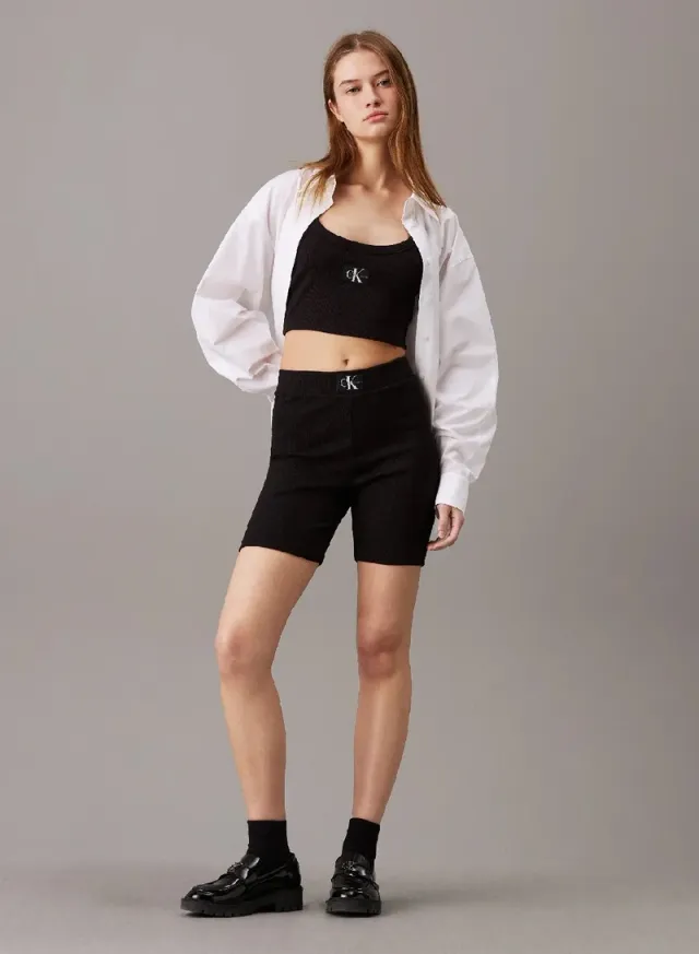 Calvin Klein Women's Slim Fit Ribbed Cotton Shorts - Light Orchid – image 4
