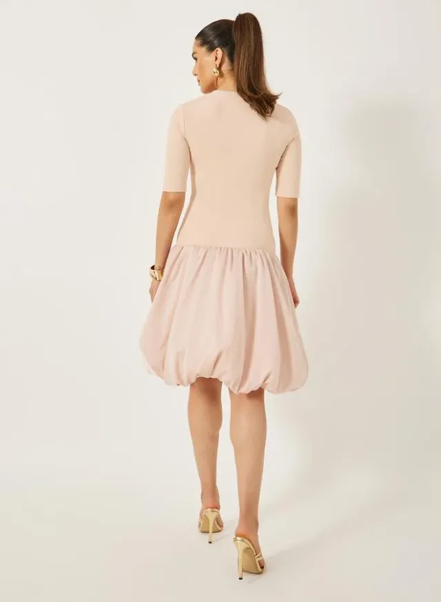Lilac Floral Fit & Flare Midi Dress with Long Sleeves – image 5