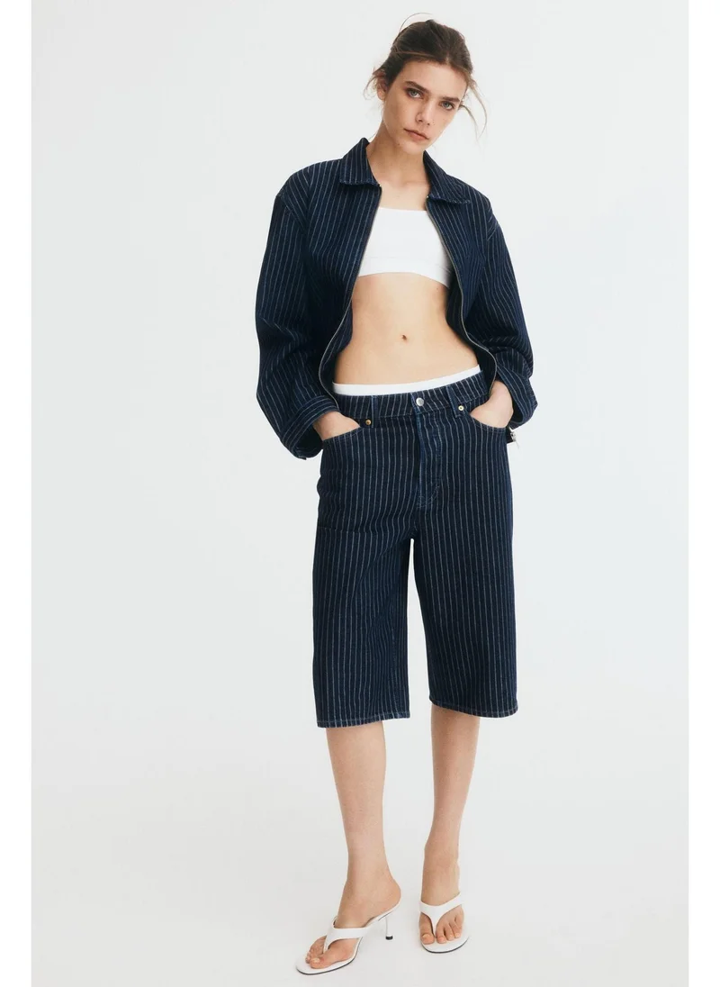 Knee-Length Denim Shorts