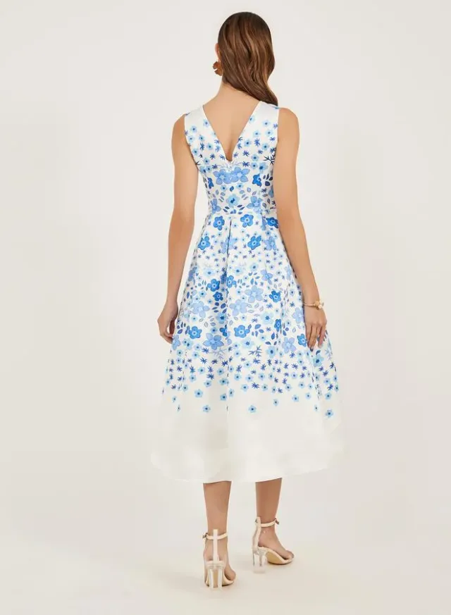 Styli Floral Pleated A-Line Midi Dress – image 5