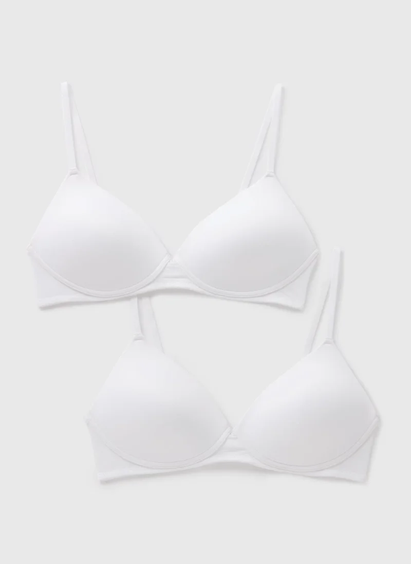 2-Pack Non-Wired First Bras White