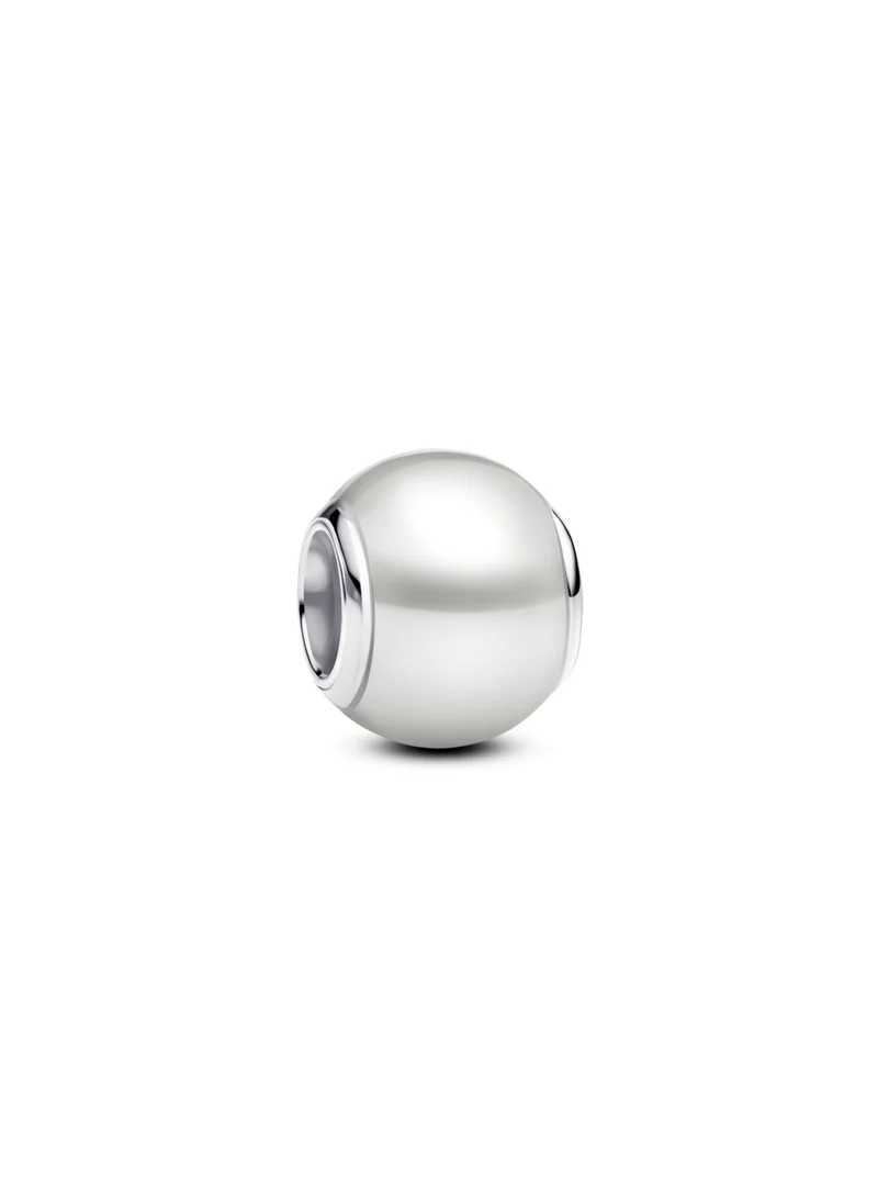 Sterling Silver Pearl Charm White