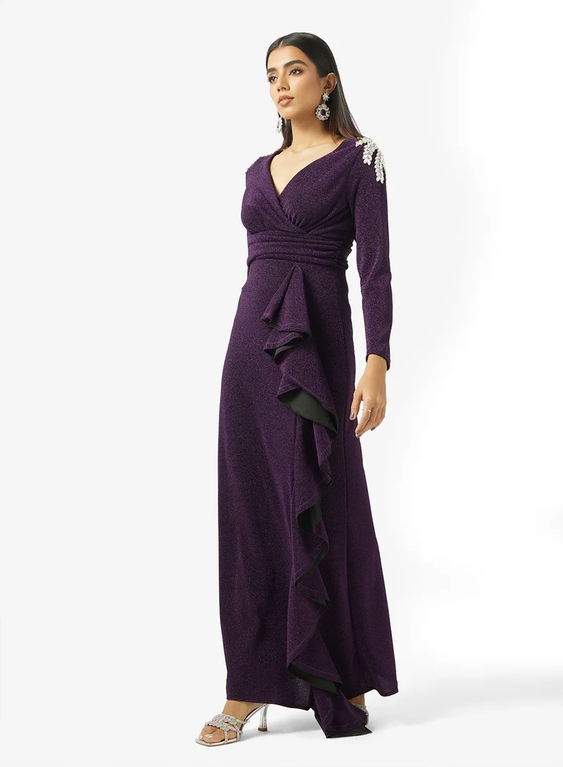 Ruffled Trim Dress