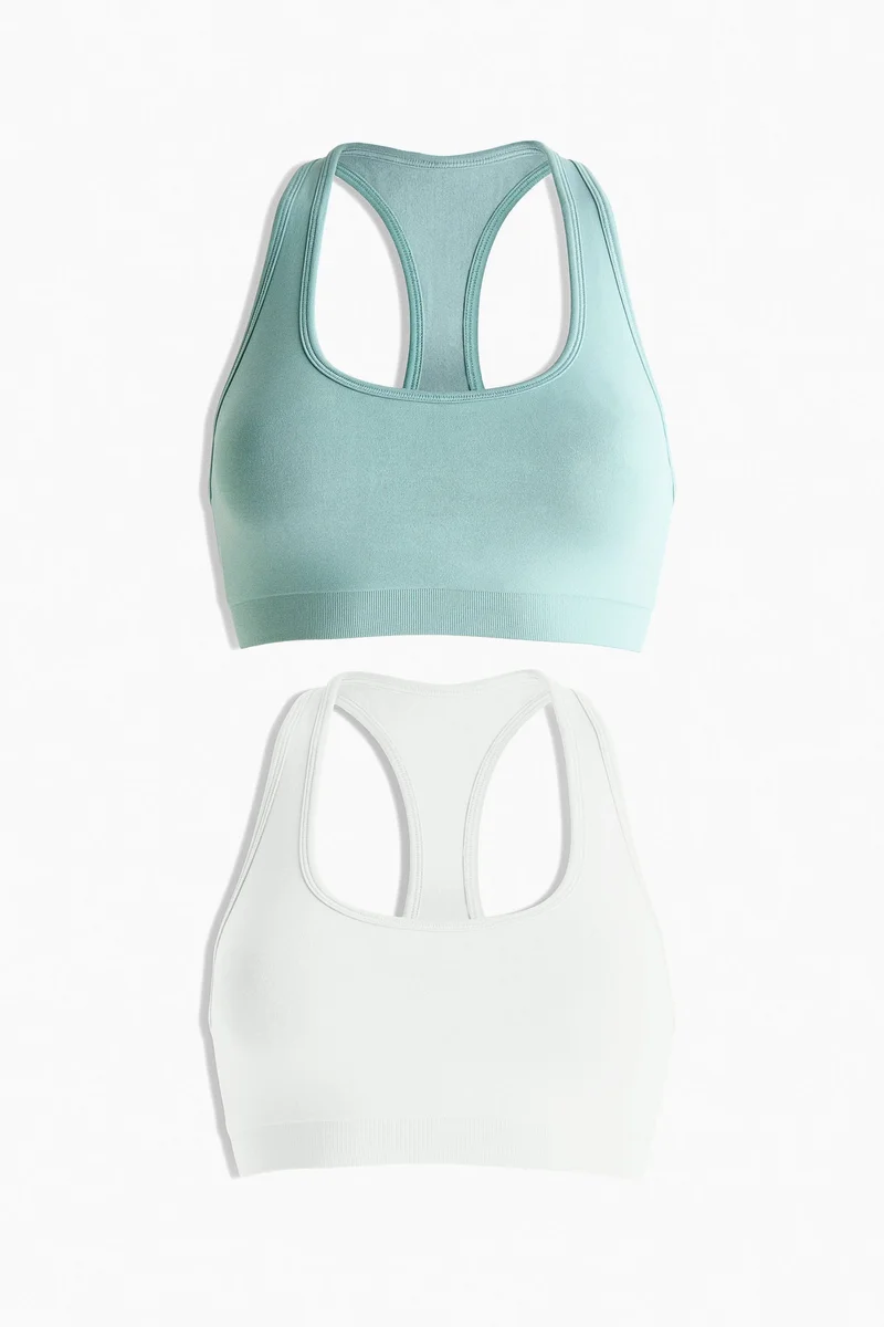 2-Pack DryMove™ Seamless Sports Bras Light Blue