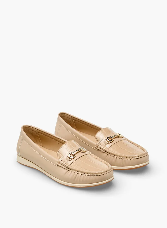 Flora Bella Women's Textured Slip-On Loafers Beige