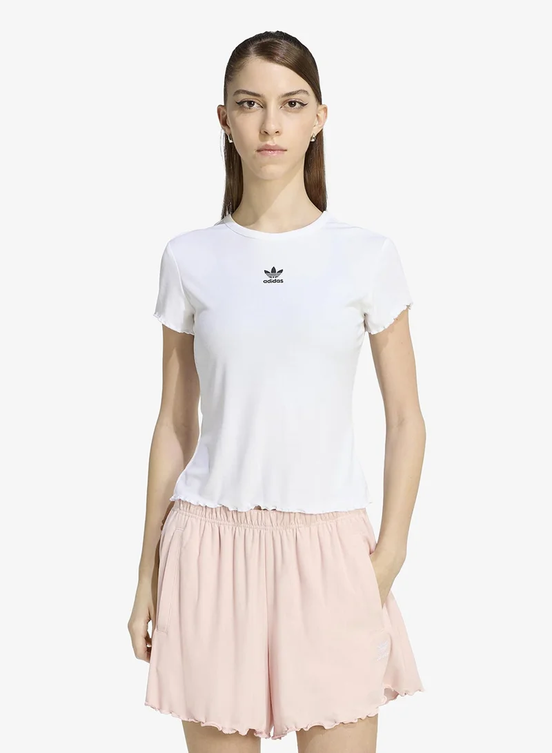 Essentials Scalloped Edge Baby Tee White