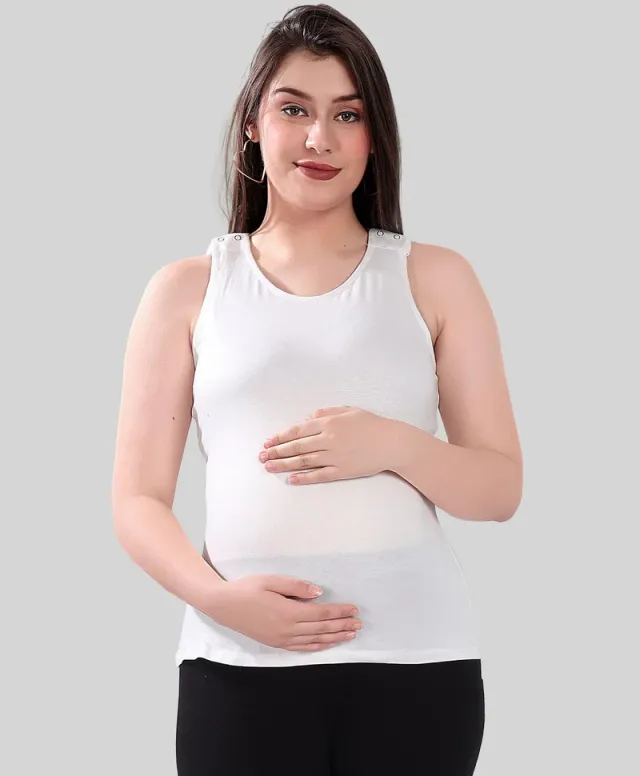 بلوزة رضاعة بدون أكمام للحوامل - عبوة من قطعتين – صورة 7