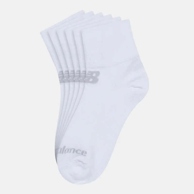 Performance Flat Knit Ankle Socks, 6-Pack White