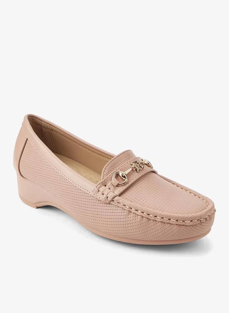 Women's Metal Accent Loafers Pink