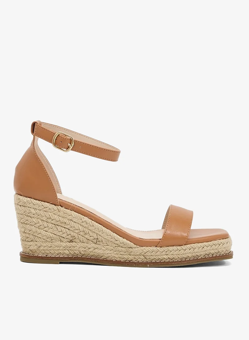 Double Strap Mid Wedge Sandal Pale Taupe
