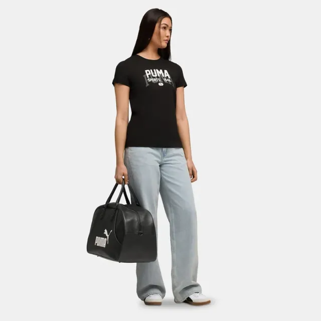 Women's Graphic Varsity T-Shirt Black – image 3
