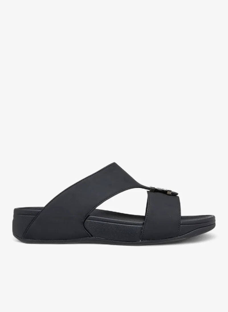 Men's Metal Accent Slip-On Sandals Black