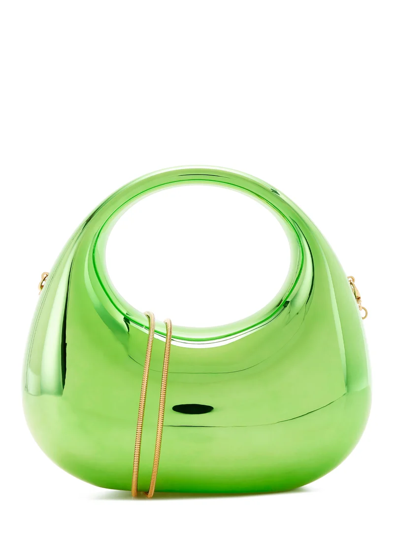 Mini Metallic Acrylic Clutch Silver
