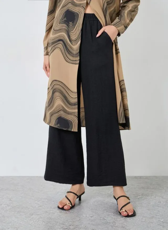 Marble Print Longline Co-ord Black – image 4