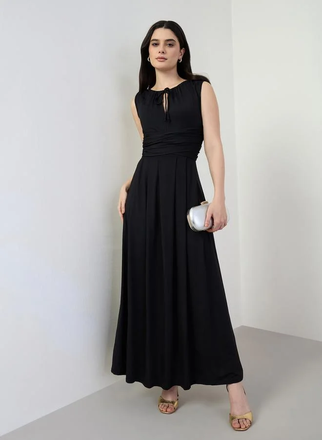Women's Sleeveless Maxi Dress Black
