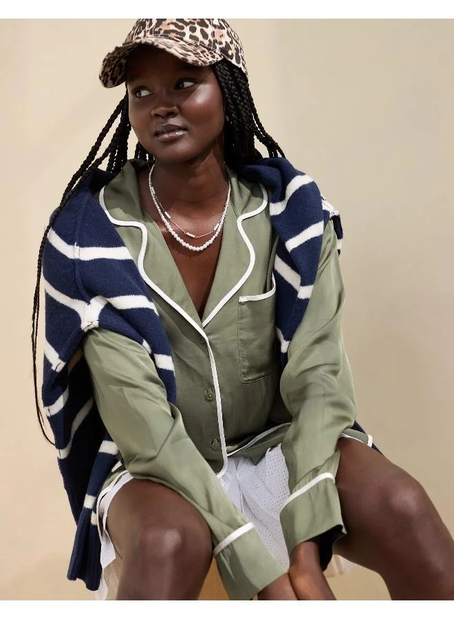 Aerie Off-Duty Satin Shirt
