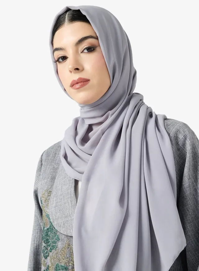 عباية بياقة واسعة بتصميم مفتوح مزينة بالزهور – صورة 5