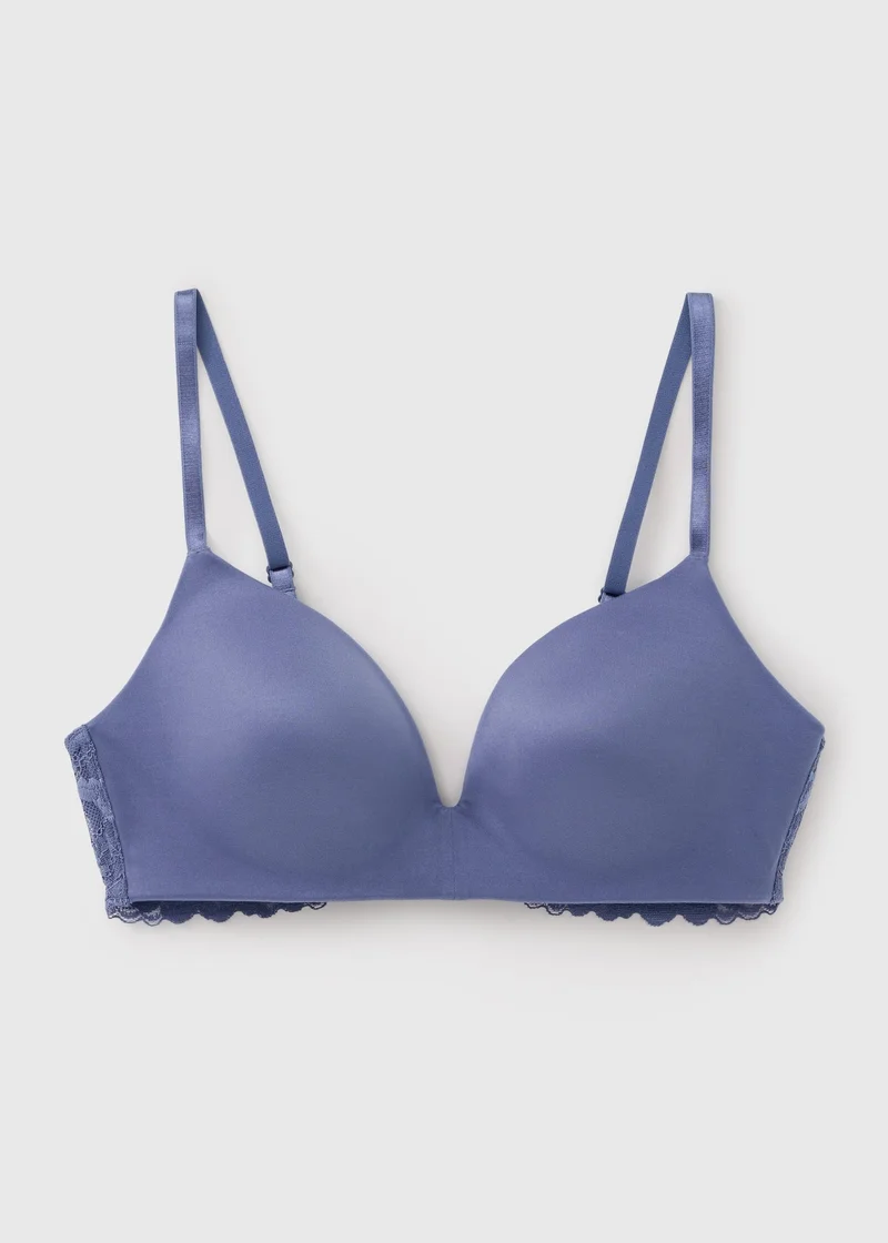 Blue Comfort Luxe Non Wired Plunge Bra