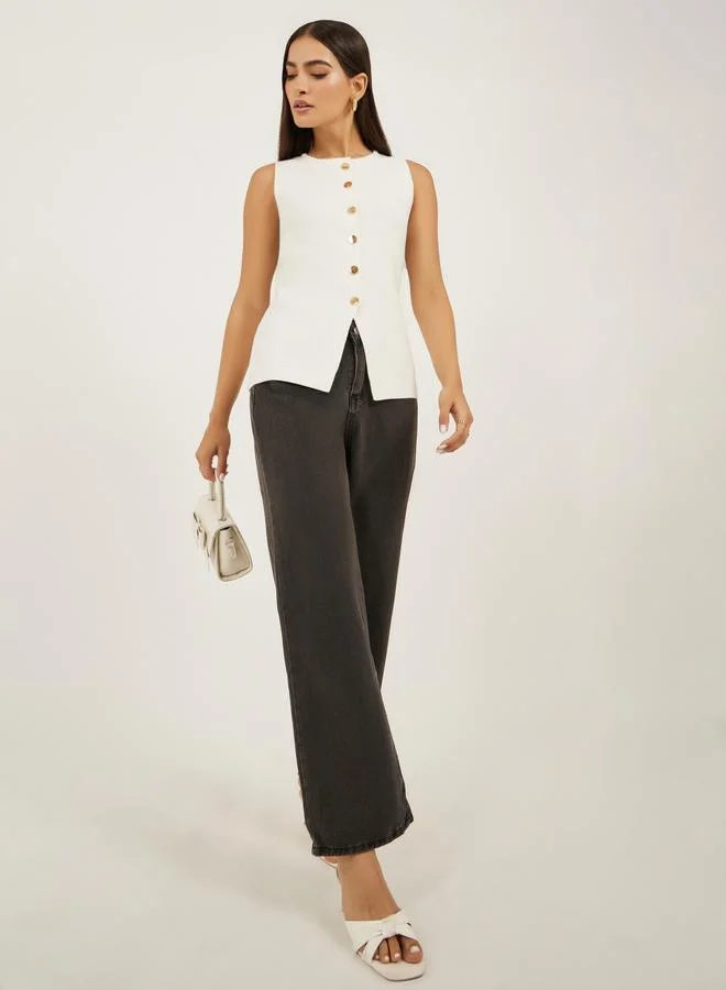 Styli Mid-Rise Straight Jeans Light Wash