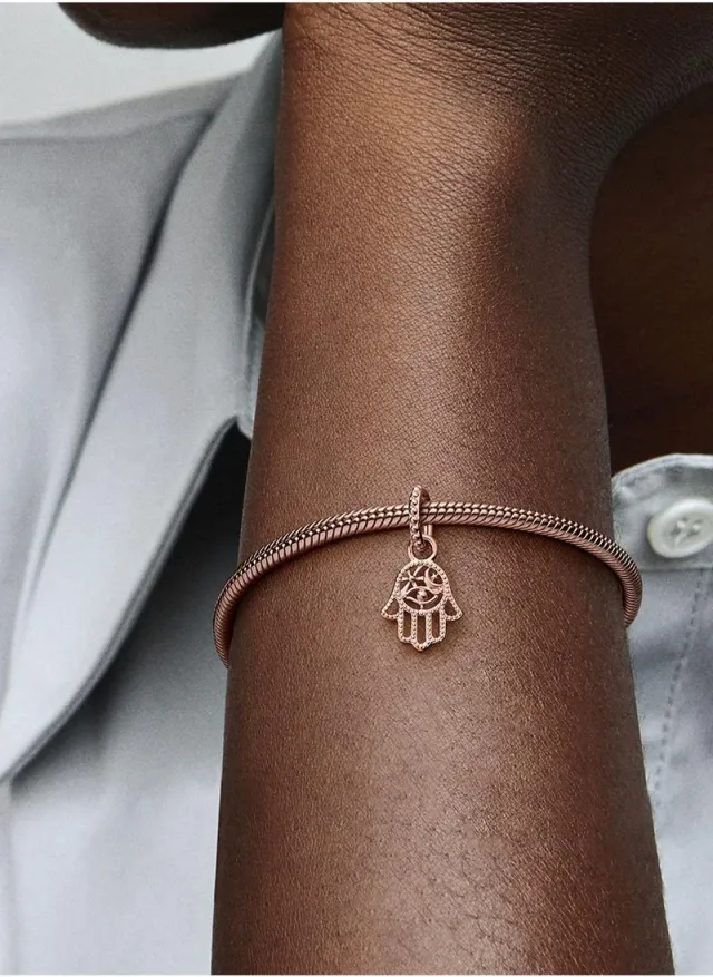 Sterling Silver Hamsa Hand Dangle Charm for Pandora Bracelet – image 4