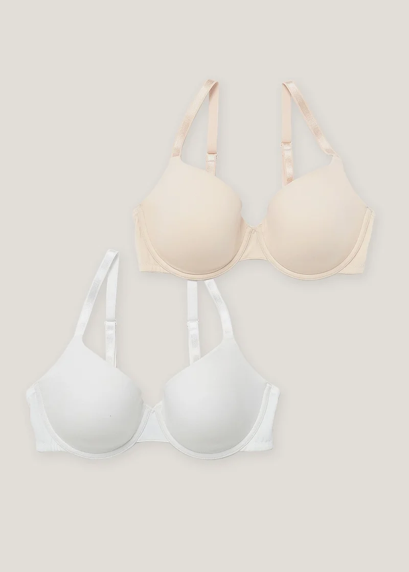 2-Pack Smooth T-Shirt Bras Beige